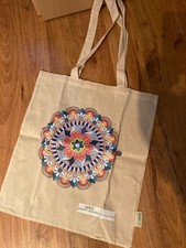 Tote Bag Mandala bunt Jute Tasche Beutel einkaufen