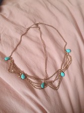 Kopfschmuck Gold Türkis Boho Hippie Stirnschmuck Haarschmuck