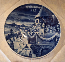 Lichte Weihnachtsteller 1982, Fine China, Wandteller Sammelteller, Made in GDR
