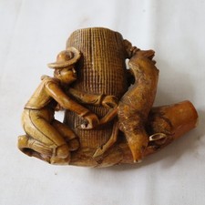 Prunkvolle Jagdmotiv Meerschaumpfeife, 12 x 10 cm                A2