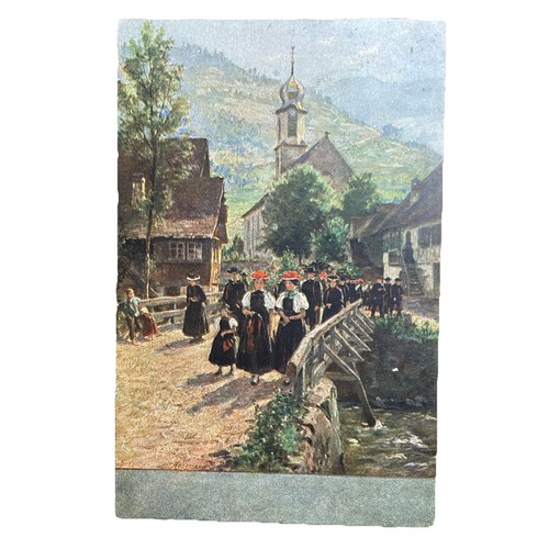 Postkarte kirchgang in - ak,