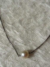 925 Silber Kette Halskette mit echter Akoya Perle als Anhänger