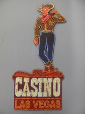 Blechschild Casino Las Vegas Werbung  geprägt Las Vegas Casino Cowboy USA 80x...