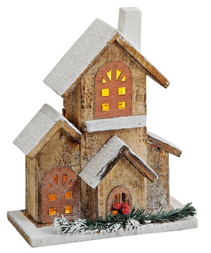 Haus holz mit led beleuchtung - haus,