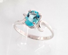 Silber Ring 925 Zirkonia blau