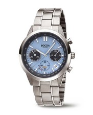 Boccia Titanium 3737-01 Solar Herren-Chronograph Hellblau Ø40,6mm