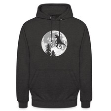 T Rex Fahrrad Auf Fahrrad Dino Dinosaurier Im Mond Unisex Hoodie