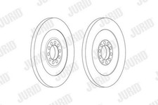 2x JURID Bremsscheiben Vorne passend für MERCEDES-BENZ UNIMOG 374mm 569248J