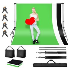 Fotostudio Mit Tasche 2.6x3m Hintergrundsystem 3x Hintergrund Set Teleskop