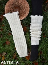 Beinstulpen Strick Wolle Legwarmers Wollweiß Hippie Wolle Stulpen Strickstulpen 