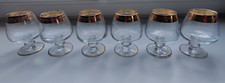 6x Murano Medici Cognac Glas mit Goldrand außergewöhnlich für besondere Anlässe