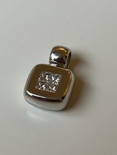 Hochwertiger Anhänger 750er Weißgold 4 feine Princess Cut Diamant 4,63 Gramm