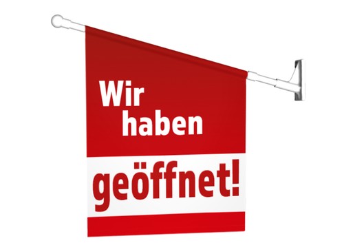 Werbefahne wir haben - wir,