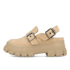 Buffalo Aspha Clog Snd Damen Vegan Nubuck Beige Plateau Sandale beige