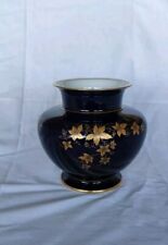 Echt Hutschenreuther Kobalt Porzellanvase Vase Kobaltblau und Gold