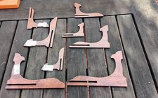 ? 8 Holz-Winkel – Regalträger / Konsolen im Jugendstil-Look – braun