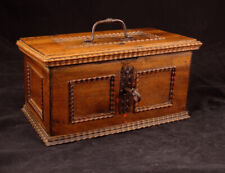 RENAISSANCE SCHATULLE ZUNFTTRUHE FLAMMLEISTEN EISENBESCHLAGEN SÜDDEUTSCH 17.JH