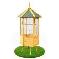 Vogelvoliere Voliere Vogelkäfig Tierkäfig Zimmervoliere Vogelhaus Holz XXL 6-Eck