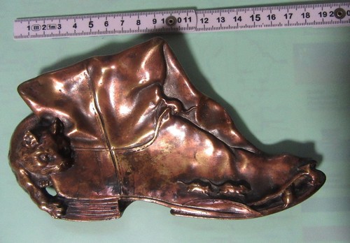 Bronze relief skulptur katze - bronze,