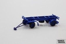 Herpa Lafette Anhänger für Wechselbrücke blau 2achs 80er Jahre 1:87 /H24085