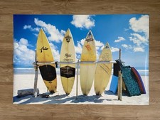 Poster Bild 90 x 60 cm Surfboards Strand blau gelb wie neu Surf Fotografie Foto