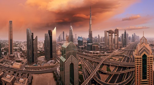 Wandbild dubai skyline - dubai,
