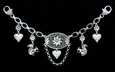 Edle Oktoberfest Charivari Kette Trachtenschmuck besondere Miederkette Blume Neu