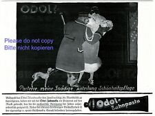 Odol Zahpasta Reklame 1920 Liftboy Portier Kaufhaus Werbung Dame Hund Pelz +