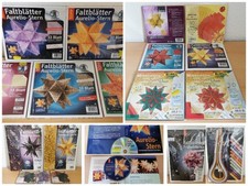 Bastelset B: Faltblätter/-streifen für Sterne und Buch (18 Teile)