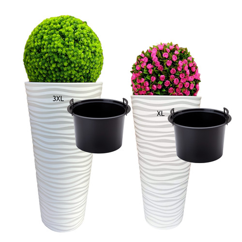 Blumenkübel slim rund welle - blumenkübel,