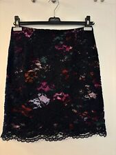 GC FONTANA Rock Größe 38 M Schwarz Rock mit Spitze Blumen GCfontana Sehr Gut