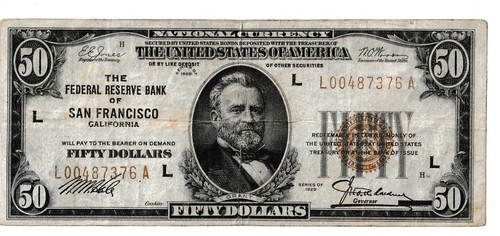 Dollar banknote usa - 50, "brown