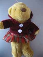 Bärchen Teddy Stofftier Höhe ca. 22cm weich braun waschbar mit Kleidung süss