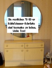 Schminktisch Space Age, runder Spiegel, Frisier-Kommode, 80er Schlafzimmer Set