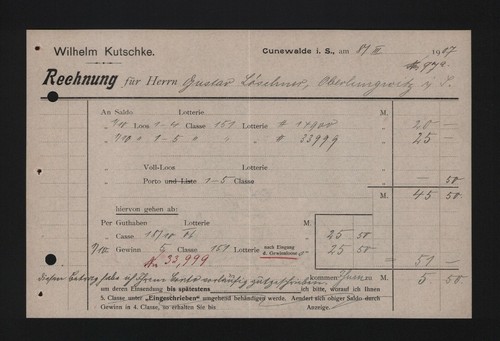 Cunewalde rechnung 1907 - cunewalde,,