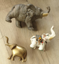Elefanten Figuren Porzellan Messing? Bronze? und ?