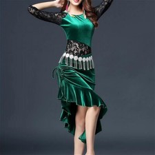 Damen Samt Tanz Kleid Latein