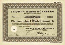 Triumph AG 1935 Nürnberg Adler Hercules Grundig Olivetti Motorrad 100 RM Litton