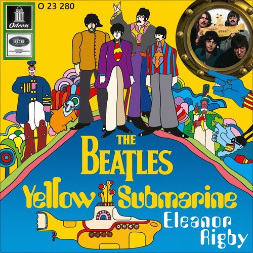 Repro photo beatles yellow - beatles,