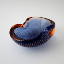 Murano Glas Aschenbecher blau
