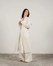 Maxi Strickjacke mit Schalkragen aus Kaschmir-Mix