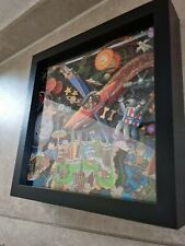 Charles Fazzino "THE SPACE!" 3D Bild mit Glitzer Pop Art - schwarz gerahmt