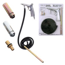 Sandstrahlpistole Sandstrahler mit Rückgewinnung 4 Metall Düsen Druckluft