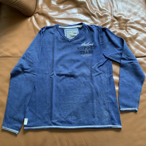Blau gestreifter herrenpulli - gestreifter,