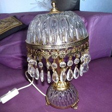 Tischlampe Kristall -Glas - Metall ausgefallen ca. 35 cm hoch Antik - ?