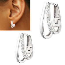 Breite Doppel Creolen 925 echt