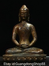 10.8" Old Tibet Bronze Gilt