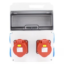 Baustromverteiler Stromkasten Stromverteilerkasten 2x CEE 16A + 4 x Schuko Dosen