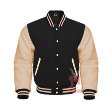 Varsity Jacke Schwarz Wolle