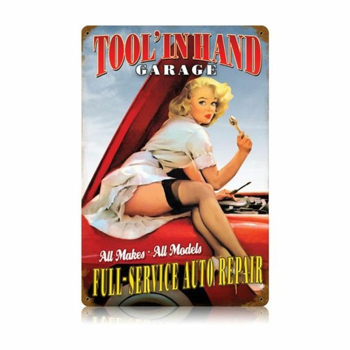 Tool pin girl blechschild - pin,